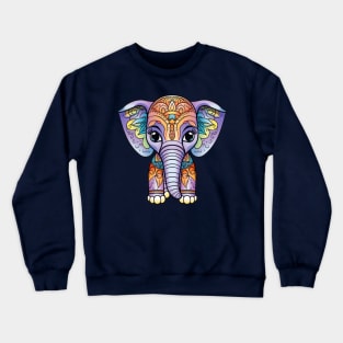 Cute lephant Mandala Animal Ilustration Crewneck Sweatshirt